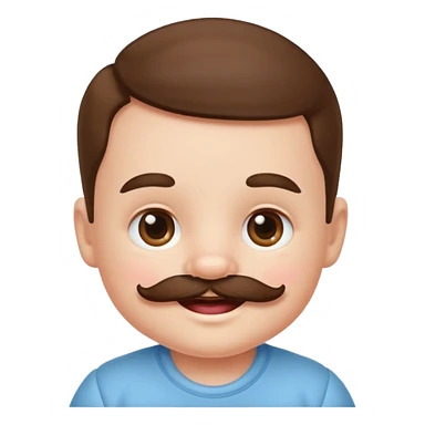 baby mustached sticker