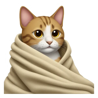 A cat wrapped in a blanket sticker