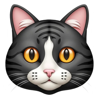 Black striped cat white nose sticker