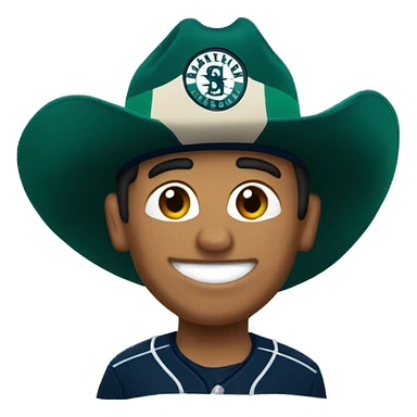 Mexican wearing a Seattle mariners hat  sticker
