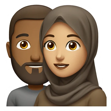 Brown Man with beard and brown hijabi girl sticker