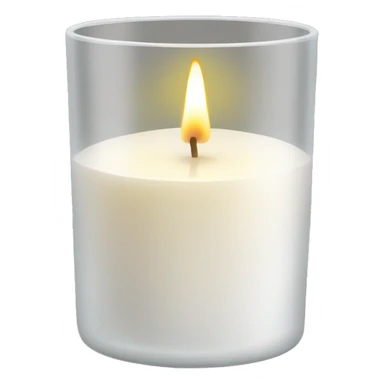 White scented candle in a glass sticker