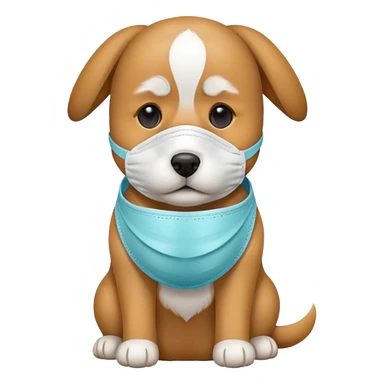 dog Wearing Medical Mask sticker