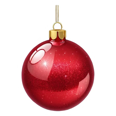 Red glitter ball ornament sticker
