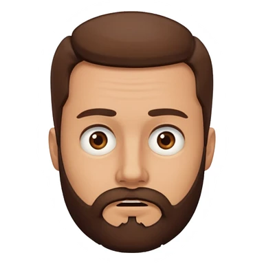 man, short hair, brown eyes, full beard, confused sticker