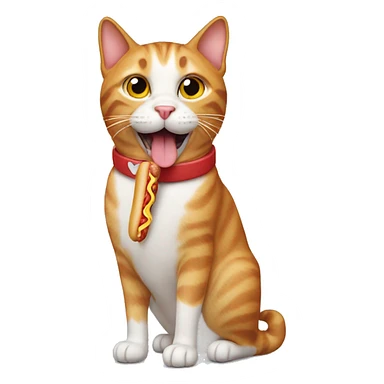 Cat with hotdog  sticker