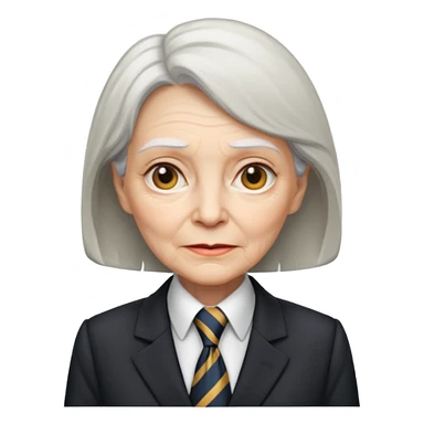 old women in suit with Necktie sticker