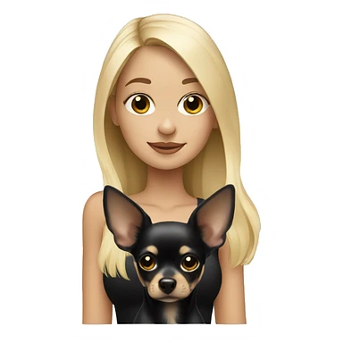 Blonde girl with black chihuahua sticker