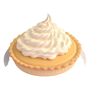 cream pie with a small cream splash, crust still mostly intact, playful, no background, same angle sticker
