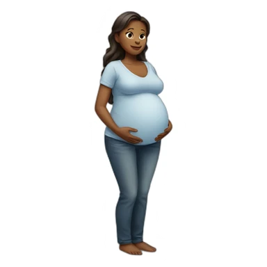 standing pregnant woman sticker