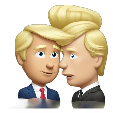 trump-and-putin-kissing,-lgbtq+ friendly, positivity, inclusiveness sticker