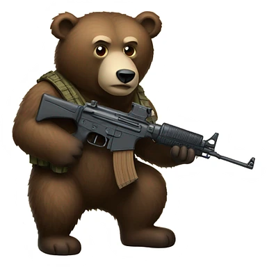 Russian bear with Kolashnikov sticker