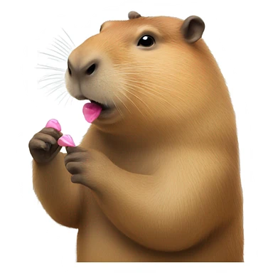 Capybara blowing kisses sticker