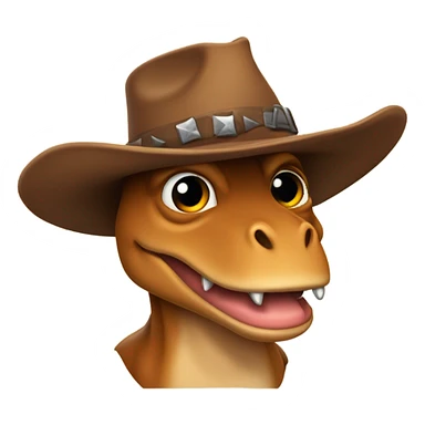 kikker met cowboyhoed die op een trex rijd sticker