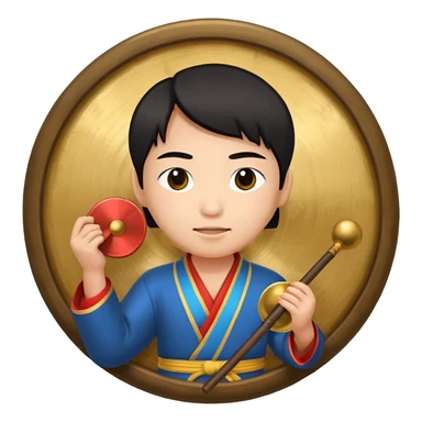 asian and gong sticker