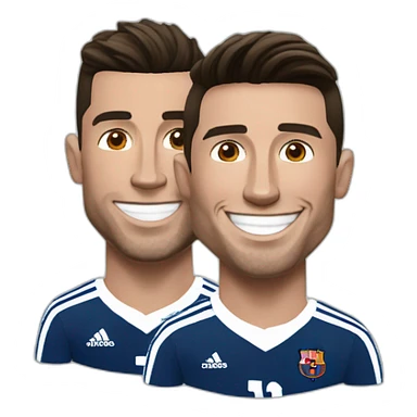 cristiano ronaldo y messi happy sticker