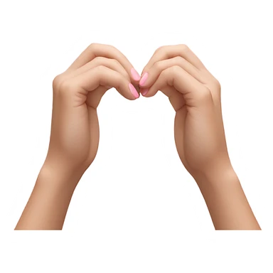  hands  with a pink heart  sticker