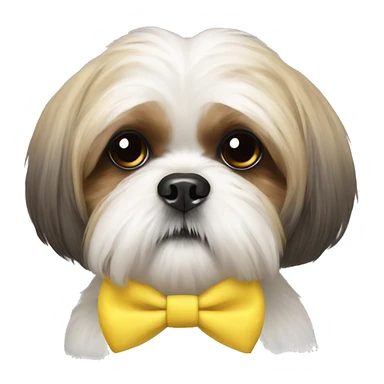 Shih tzu wearing yellow bow sticker