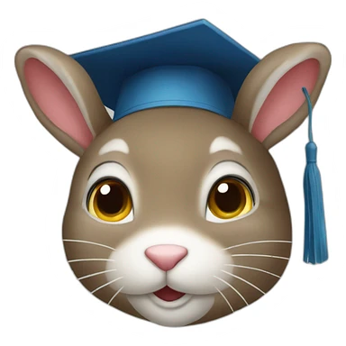 Ukrainian rabbit student in a square academic cap sticker