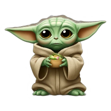 Baby yoda is worried sticker