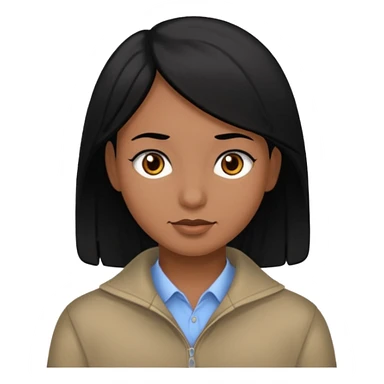 Black hair medium brown skin dark brown eyes sticker