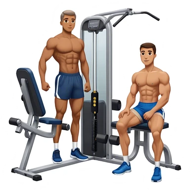 guy next to gym calf-raise machine sticker