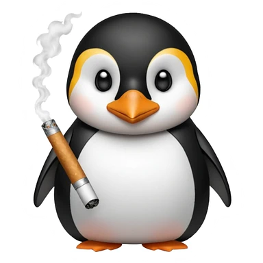 Smoking penguin sticker