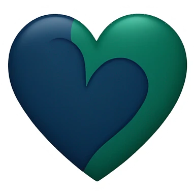 Half dark green and half navy blue heart  sticker