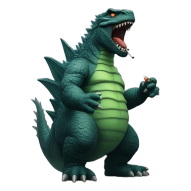 godzilla smoking sticker