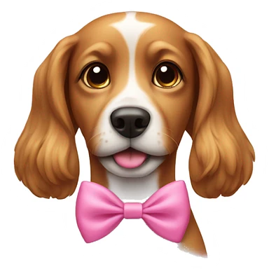 dog wearing a pink bow sticker