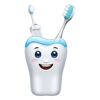 toothbrush with toothpaste and sparkling clean teeth, simple and cute sticker