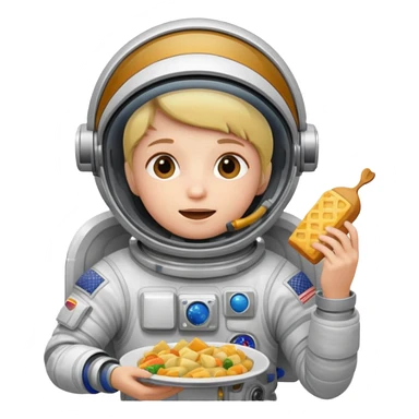 astronaut eating food sticker