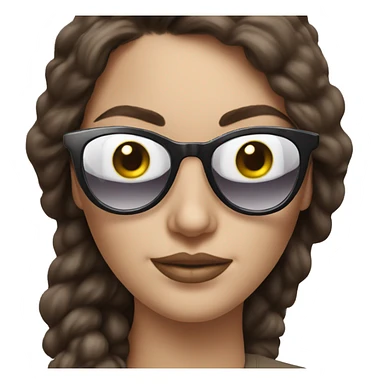 Hyperrealistic cheeky brunette white woman sunglasses  sticker