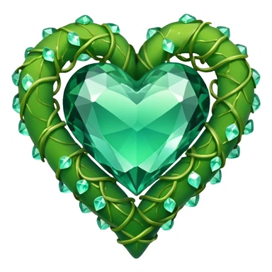 Crystals wrapped in vine in the shape of a heart sticker