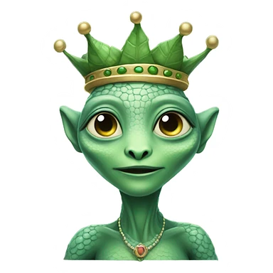 Pregnant reptilian alien woman, full body, have a crown sticker