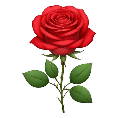 Rosa de color rojo y pequeña sin hojas  sticker