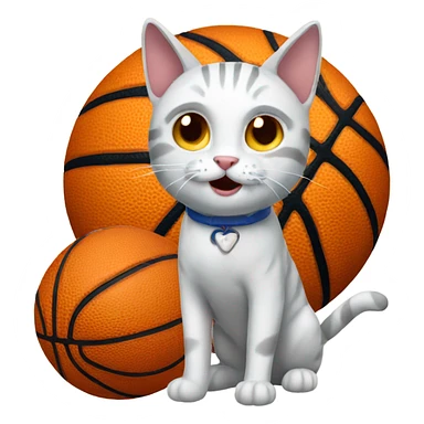 Basketball cat sticker