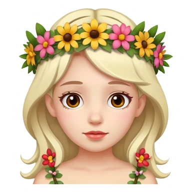 girl with flower crowns sticker