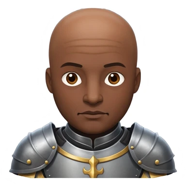 bald knight with dark skin  sticker
