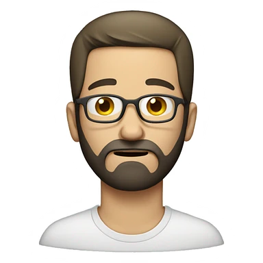 white man crying with head in hands with glasses and dark beard sticker