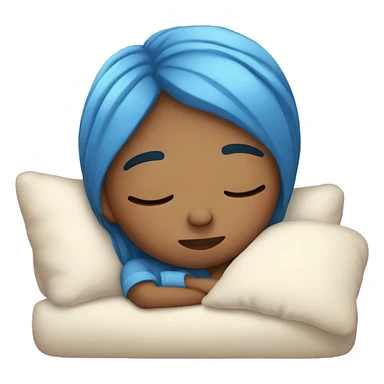 while girl with blue hair sleeping cozy sticker