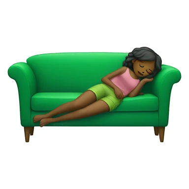 Girl sleeping on a Green Sofa sticker