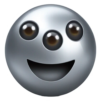 Metal ball with oval-shaped eyes driving on 4 car wheels sticker