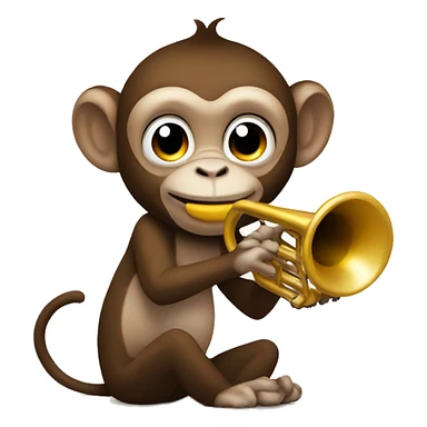 Monkey with trumpet  sticker