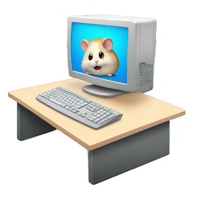 desktop pc powered by hamster on wheel sticker