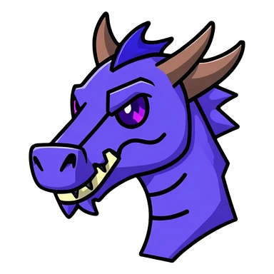 Minecraft black dragon head with purple eyes sticker