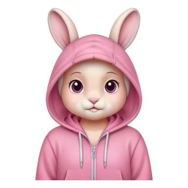Conejo tierno con capucha rosada sticker