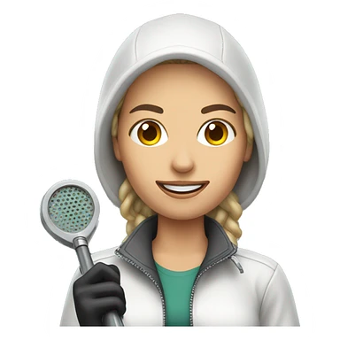 Pretty woman holding metal detector  sticker