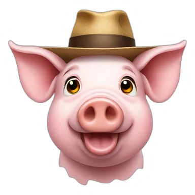 Pig with hat sticker