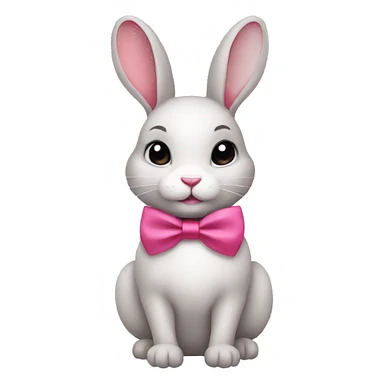  Rabbit with lipstick, eyeliner, and pink bow sticker
